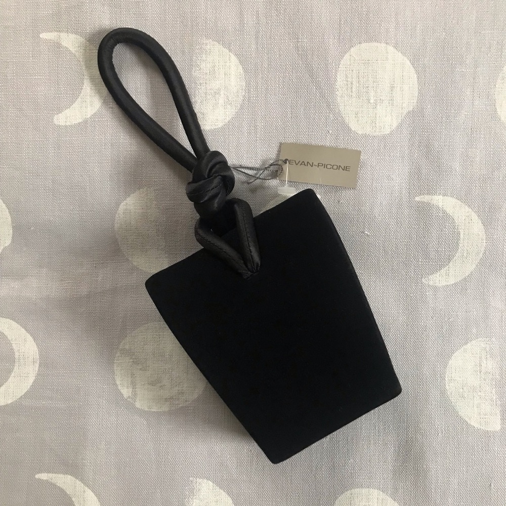 Evan Picone Mini Black Velour Wristlet NWT